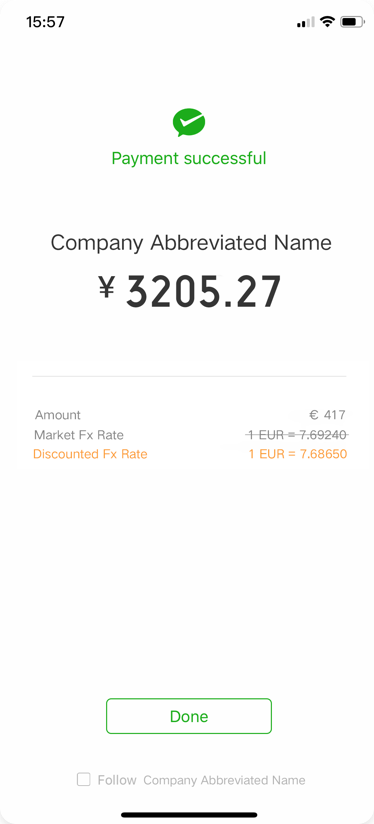 Payment is completed and confirmation sent to the merchant and user